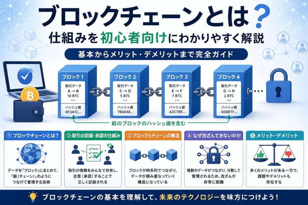ブロックチェーンとは？仕組みを初心者向けにわかりやすく解説