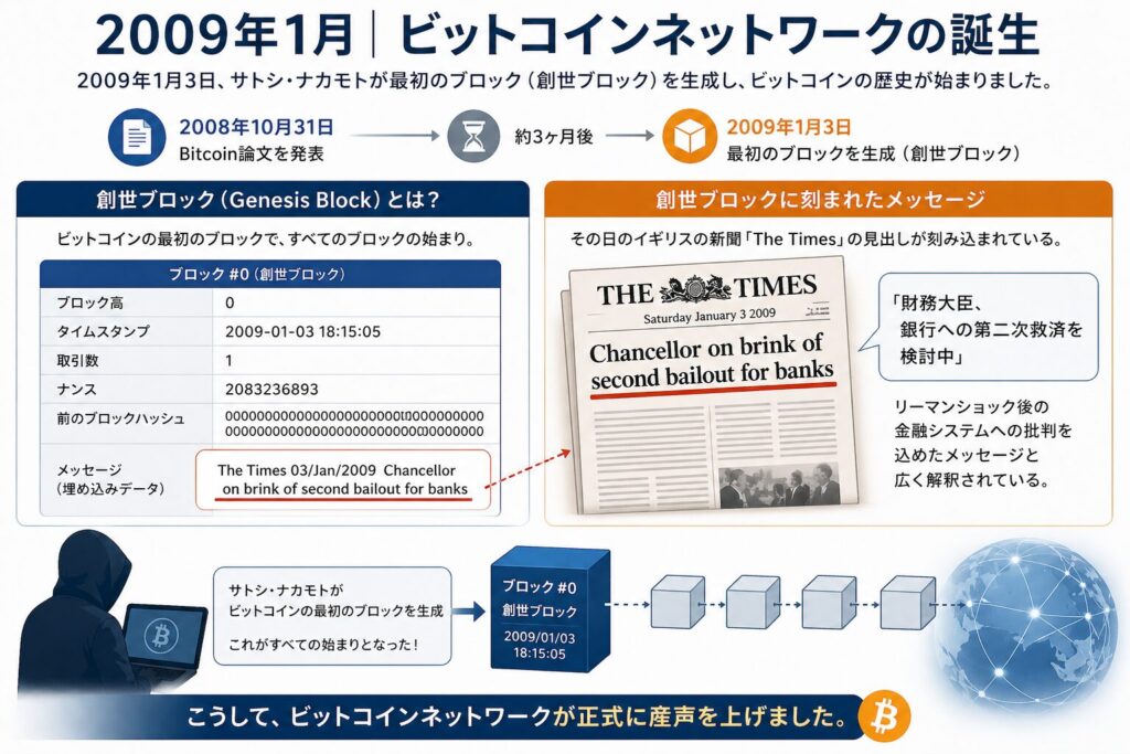2009年1月｜ビットコインネットワークの誕生