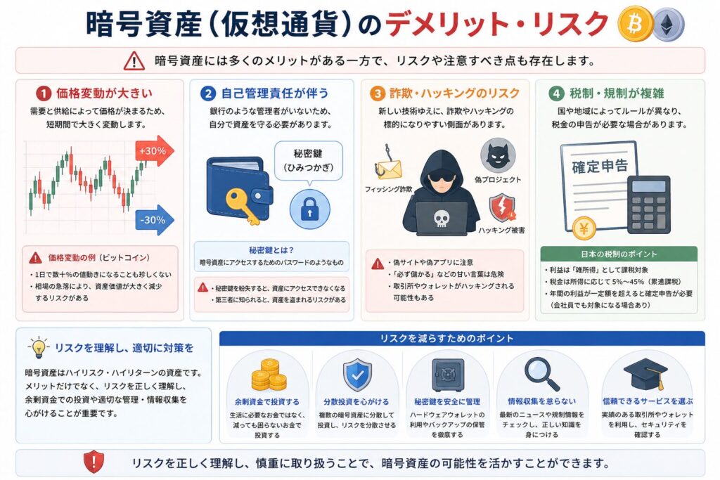 暗号資産（仮想通貨）のデメリット・リスク