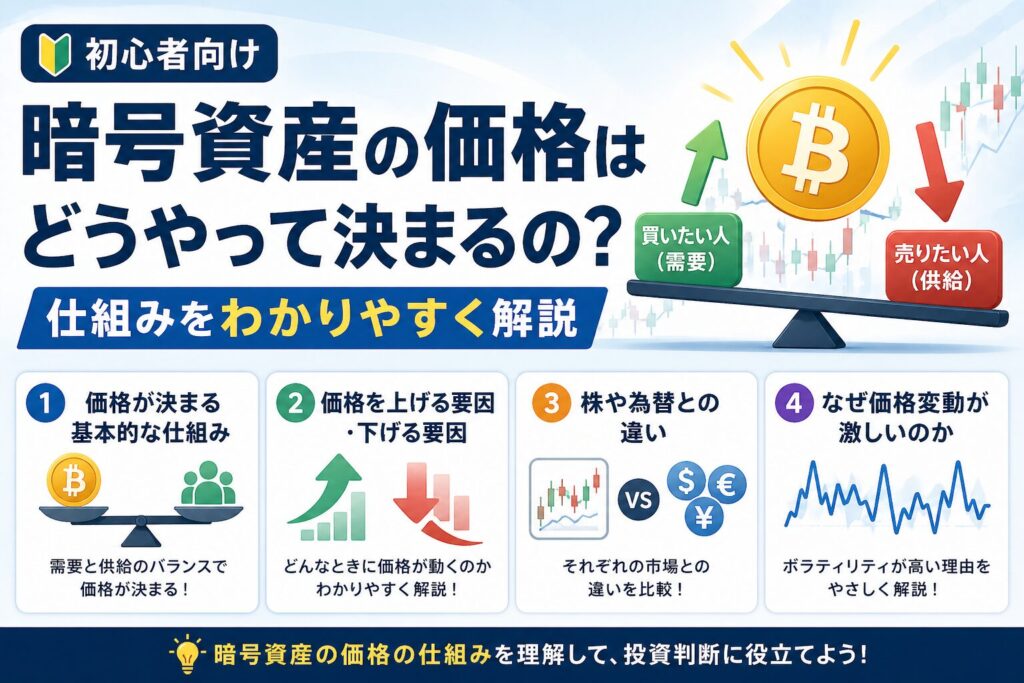 【初心者向け】暗号資産の価格はどうやって決まるの？仕組みをわかりやすく解説