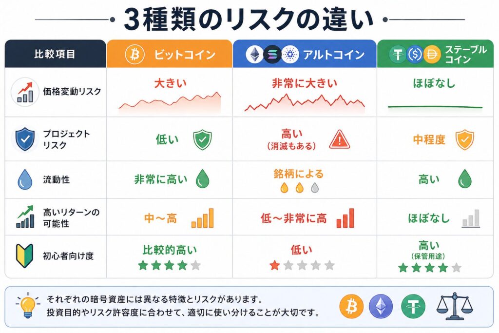 3種類のリスクの違い