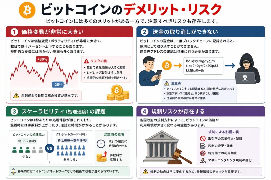 ビットコインのデメリット・リスク