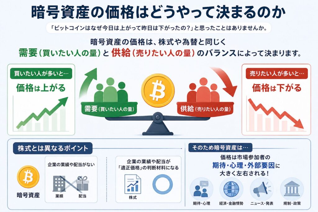 暗号資産の価格はどうやって決まるのか