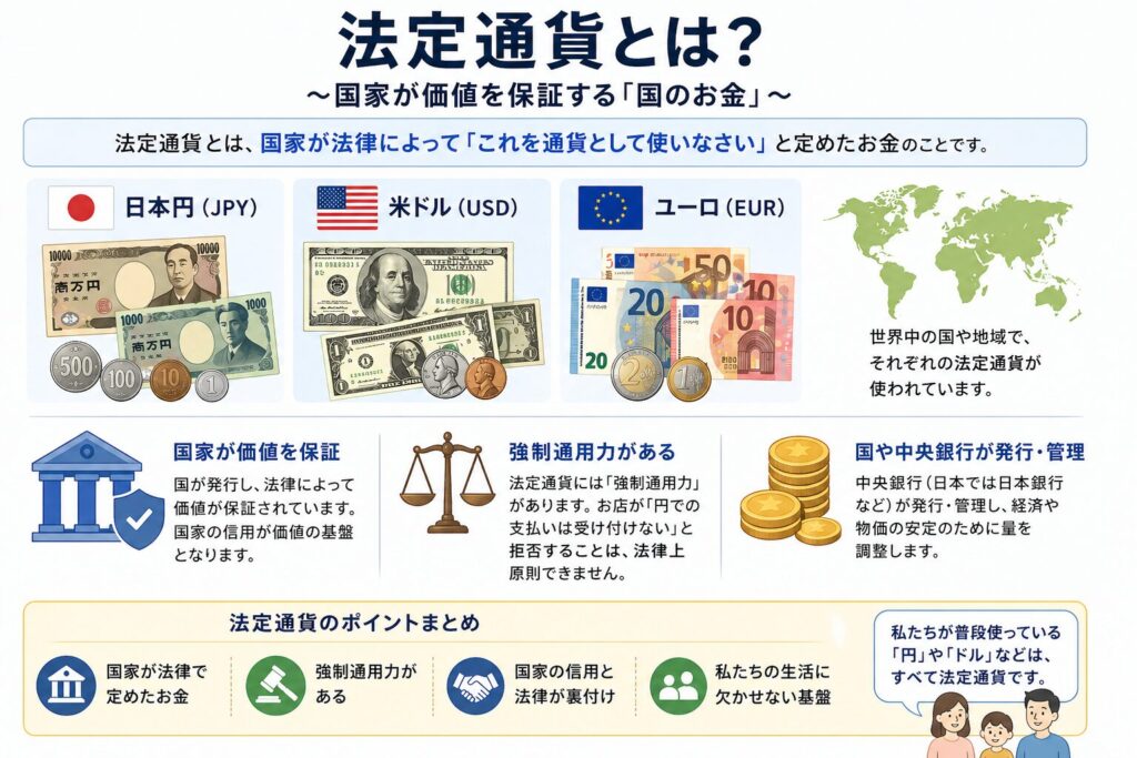 法定通貨とは？おさらい