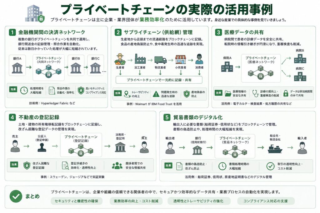 プライベートチェーンの実際の活用事例