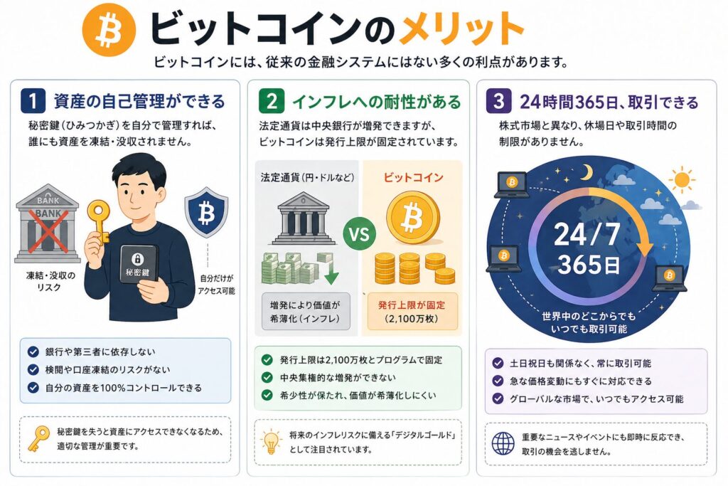 ビットコインのメリット
