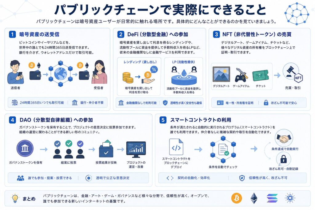 パブリックチェーンで実際にできること