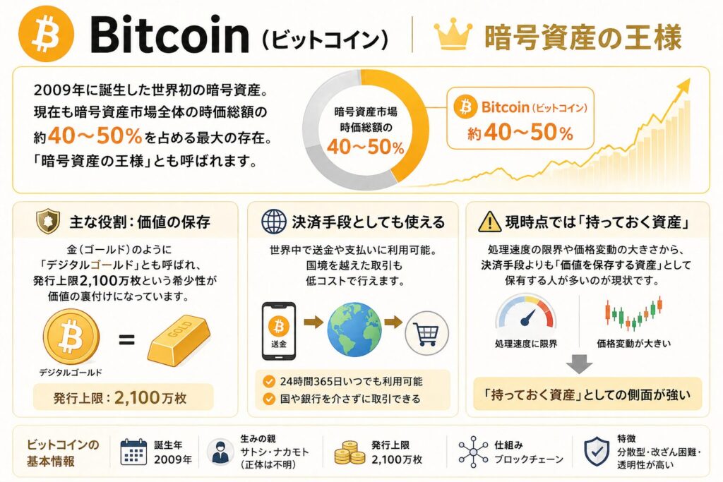 Bitcoin（ビットコイン）｜暗号資産の王様
