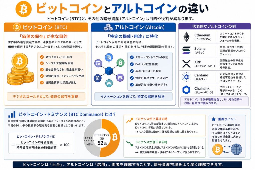 ビットコインとアルトコインの違い