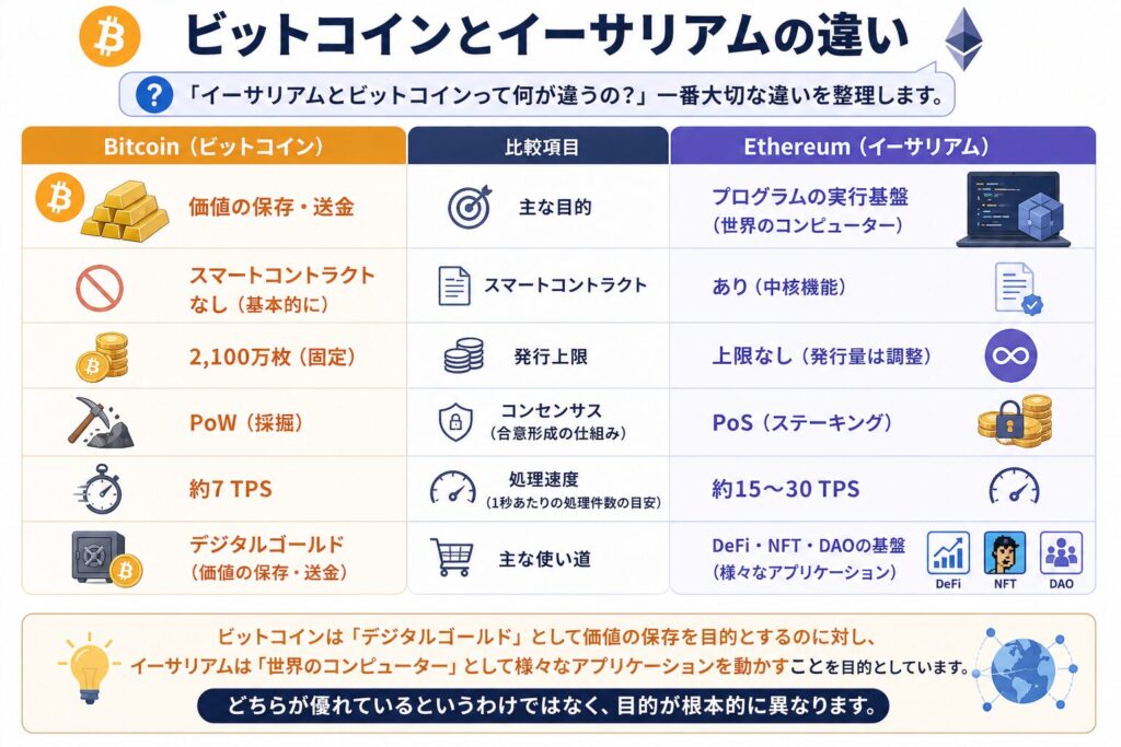 ビットコインとの違い